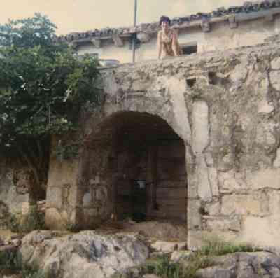 Louisa Babich on the baladur of 36 Nova Vas during visit in 1966.