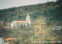 Church in Šušnjevica seen from afar